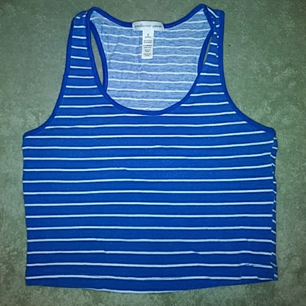 Blue striped crop top
